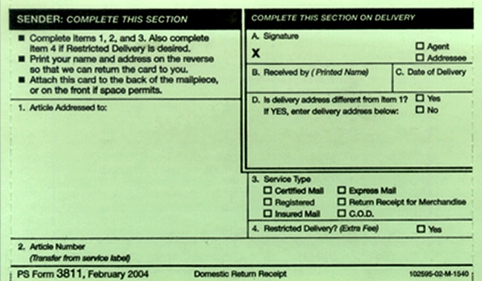 USPS Return Receipt Electronic Return Receipt Stamps