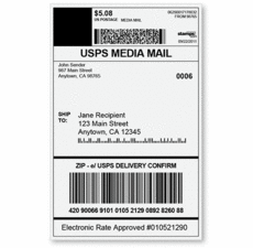 Media Mail Shipping Label