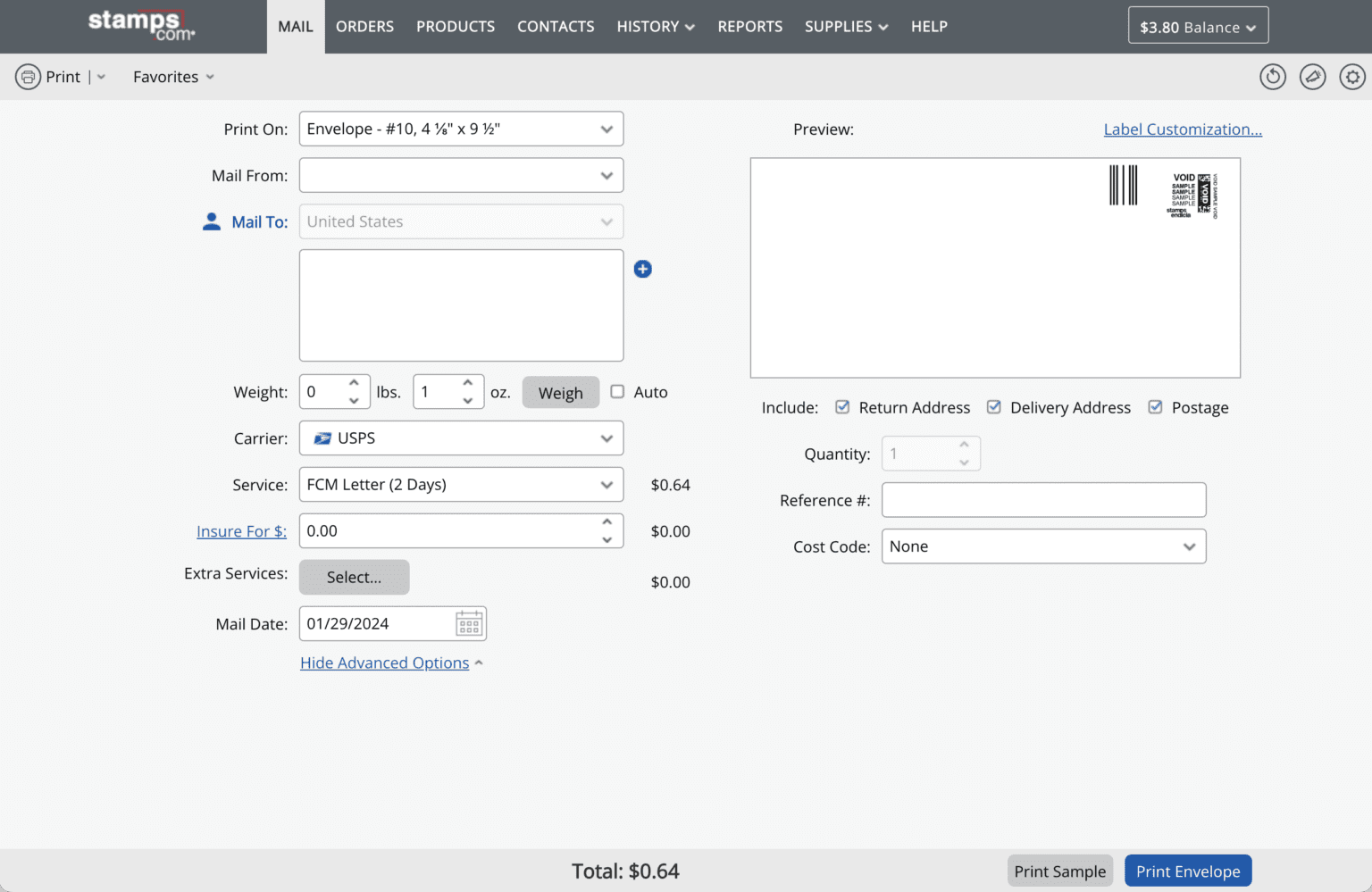 USPS FirstClass Mail®, First Class Postage