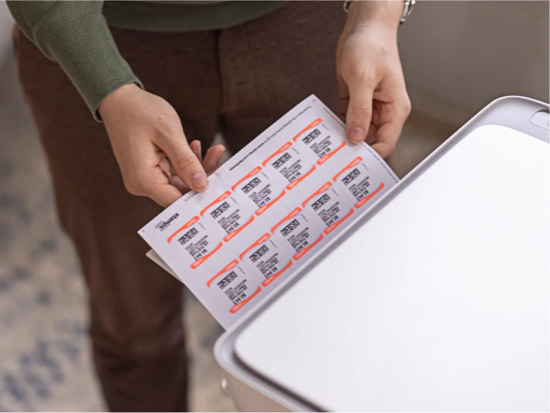 Stamps printing from an office printer